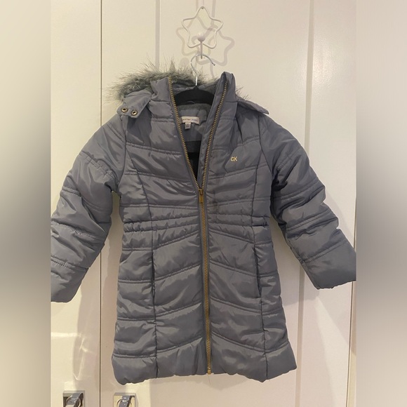 Girl's Aerial Fur-Trim Hooded Long Puffer Coat - Picture 7 of 9